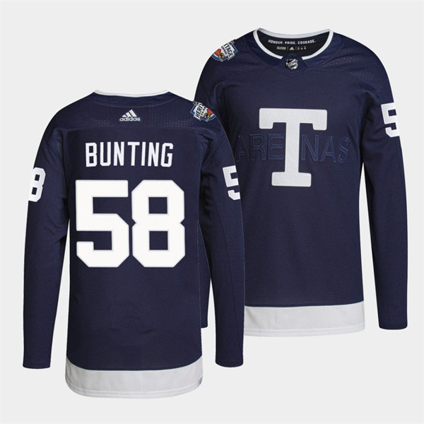 Men's Toronto Maple Leafs #58 Michael Bunting 2022 Navy Team Heritage Classic Jersey Men's Toronto Maple Leafs #58 Michael Bunting 2022 Navy Team Heritage Classic Jersey